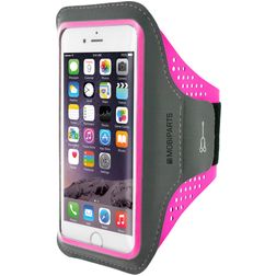 Mobiparts Comfort Fit Porta smartphone per la corsa Neoprene Cover sportiva Fascia sportiva da braccio (max 14 cm x 7 cm) - Neon Pink