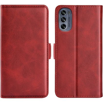 Mobigear Slim Magnet Motorola Moto G62 Pungetui med Seddelrum - Rød