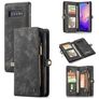 CaseMe 008 Samsung Galaxy S10 Capa livro 2 em 1 com capa traseira amovível Carteira - Preto