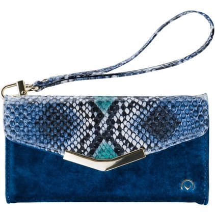 Mobilize Gelly Velvet iPhone X Case Detachable 2-in-1 Clutch - Royal Blue Snake