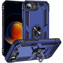 Mobigear Armor Ring iPhone 16e Hardcase Back cover Antiurto con anello - Blu