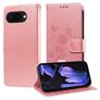 Mobigear Flowers Google Pixel 9a Capa livro Carteira - Rosa dourado