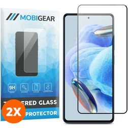 Mobigear Premium Xiaomi Redmi Note 12 Pro 5G Tempered Glass Screen Protector - Case Friendly - Black (2-Pack)