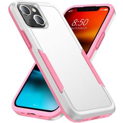 Mobigear Heavy Armor iPhone 14 Plus Hårdt Bagsidecover Stødsikkert - Hvid / Lyserød