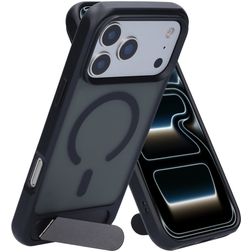 Mobiparts Hardcover iPhone 17 Pro Max MagSafe Funda Plástico rígido Carcasa con soporte - Satin Black