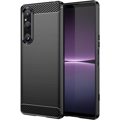 Mobigear Brushed Slim Sony Xperia 1 V TPU flexible Carcasa - Negro