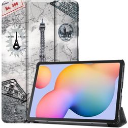 Mobigear Tri-Fold Samsung Galaxy Tab S6 Lite Wallet case - Eiffel Tower