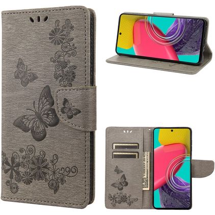 Mobigear Butterfly Samsung Galaxy M53 Knížkové pouzdro Peněženka - Šedá