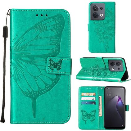 Mobigear Butterfly OPPO Reno 8 5G Funda tipo libro Cartera - Verde