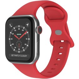 Mobigear Sport Dual Silikoni Apple Watch Ranneke Tappikiinnitys - 49/46/45/44 mm - Tummanpunainen