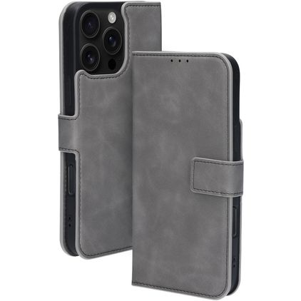 Mobiparts Classic Wallet MagSafe iPhone 16 Pro Max Pungetui med Seddelrum - Granite Grey