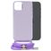 Mobilize Lanyard Gelly iPhone 15 Plus TPU flessibile Cover con cordino - Pastel Purple