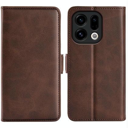 Mobigear Slim Magnet OPPO Find X9 Cover a libro portafoglio - Marrone