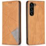 Mobigear Rhombus Slim Samsung Galaxy S24 Plus Capa livro - Conhaque