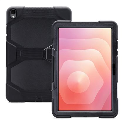 Xccess Survivor Essential Samsung Galaxy Tab S11 Cover Hård plast / Silikone Bagsidecover + Stander - Sort