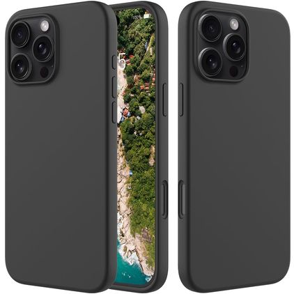 Mobigear Rubber Touch iPhone 16 Pro Max Silicone Back cover - Black