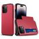 Mobigear Card iPhone 15 Pro Hard Case Back cover Shockproof with Card Holder - Red