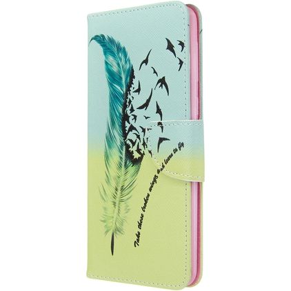Mobigear Design Samsung Galaxy A21 Wallet case - Feather