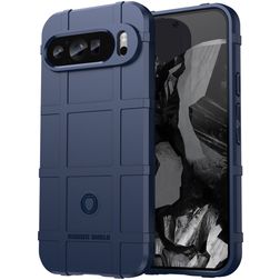 Mobigear Rugged Shield Google Pixel 9 Pro Fleksibel TPU Bagsidecover Stødsikkert - Blå