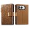 Mobigear Flowers iPhone Duo Cover a libro portafoglio - Marrone