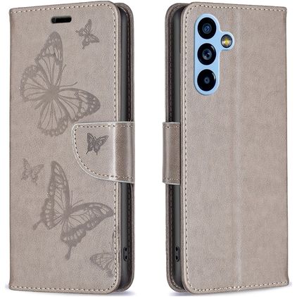 Mobigear Butterfly Samsung Galaxy A54 Wallet case - Grey