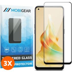 Mobigear Premium OPPO Reno 8T 4G Härdat glas Skärmskydd - Skalvänligt - Svart (3-pack)
