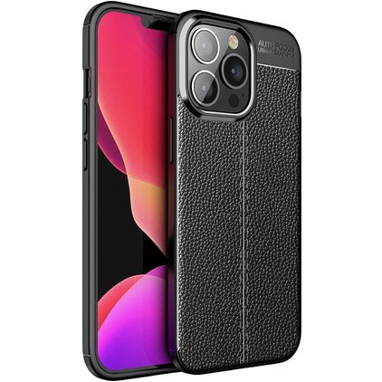 Mobigear Luxury iPhone 14 Pro Elastyczne TPU Etui plecki - Czarny