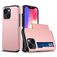 Mobigear Card iPhone 15 Funda Plástico rígido Carcasa Antigolpes con tarjetero - Oro rosa