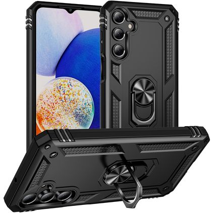 Mobigear Armor ring Samsung Galaxy A16 Kova Suojakuori Iskunkestävä + Sormuspidike - Musta