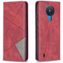 Mobigear Rhombus Slim Nokia 1.4 Capa livro - Vermelho
