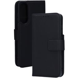 Mobiparts Wallet Samsung Galaxy S25 Edge Ægte læder Pungetui med Seddelrum - Sort
