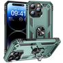 Mobigear Armor Ring iPhone 16 Pro Funda Plástico rígido Carcasa Antigolpes con anillo - Verde
