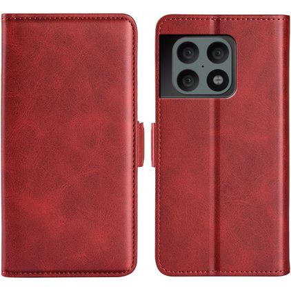Mobigear Slim Magnet OnePlus 10 Pro Lompakkokotelo + Setelitasku - Punainen