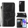 Mobigear Butterfly Samsung Galaxy A55 Pungetui med Seddelrum - Sort