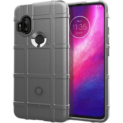 Mobigear Rugged Shield Motorola One Hyper Flexibel TPU Skal Stötsäkert - Grå