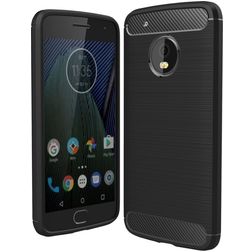 Mobigear Brushed Slim Motorola Moto G5 Plus Elastyczne TPU Etui plecki - Czarny