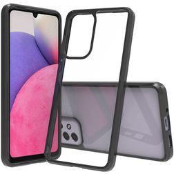 Mobigear Crystal Samsung Galaxy A33 Kova Suojakuori - Läpinäkyvä / Musta