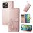 Mobigear Clover iPhone 15 Pro Funda tipo libro Cartera - Oro rosa