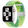 Mobigear Braided Nailon Apple Watch Ranneke Säädettävä taittolukko - 42/41/40/38 mm - Limetinvihreä