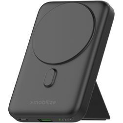Mobilize Magnetic Wireless Stand Dual USB / USB-C Powerbank 10.000 mAh Power Delivery 15W - MagSafe-kompatibel - Sort