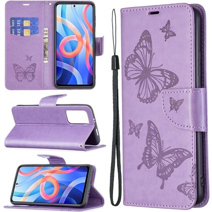 Mobigear Butterfly POCO M4 Pro 5G Funda tipo libro Cartera - Morado
