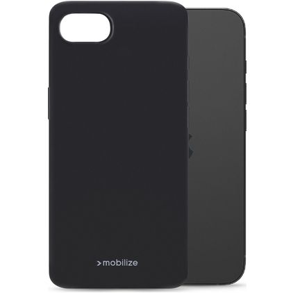 Mobilize Rubber Gelly iPhone 16e TPU flexible Carcasa - Negro