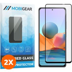 Mobigear Premium Xiaomi Redmi Note 10 Pro Vetro Protezione schermo - Compatibile con le cover - Nero (confezione da 2)
