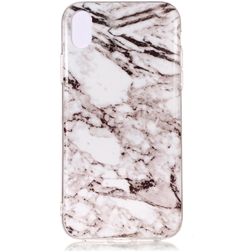Mobigear Marble iPhone XS Max TPU flexible Carcasa - Blanco