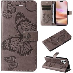Mobigear Butterfly iPhone 16 Plus Pungetui med Seddelrum - Grå