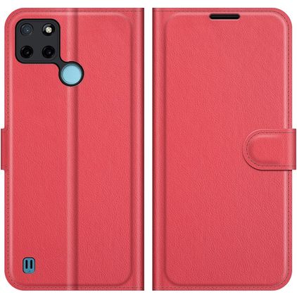 Mobigear Classic Realme C25Y Cover a libro portafoglio - Rosso