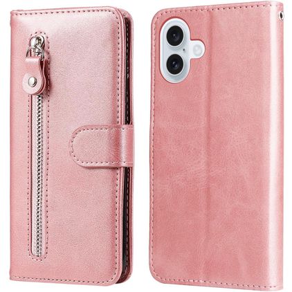 Mobigear Zipper iPhone 17 Lompakkokotelo + Setelitasku - Ruusukulta