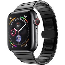 Mobigear Madrid Bracelete Aço inoxidável Fecho borboleta para Apple Watch - 49/46/45/44 mm - Preto
