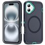 Mobigear Rugged Mag iPhone 16 MagSafe Fodral Hårdplast Skal Stötsäkert - Mörkblå