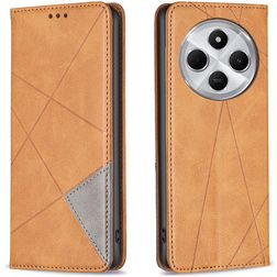 Mobigear Rhombus Slim Xiaomi Redmi 14C Funda tipo libro - Coñac